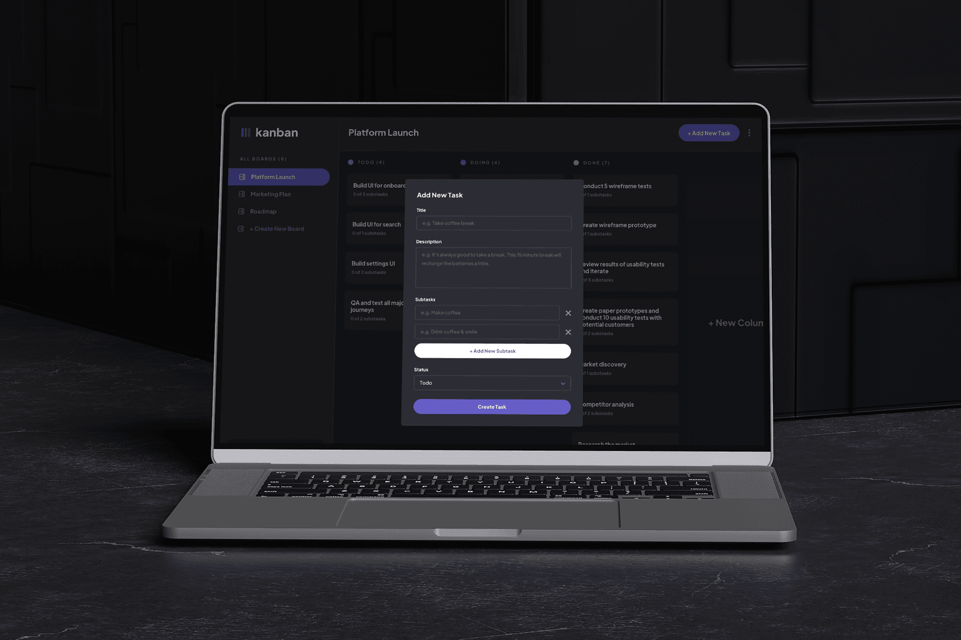 Kanban Task Manager - Productivity Tool built by Full Stack Developer Nivyan